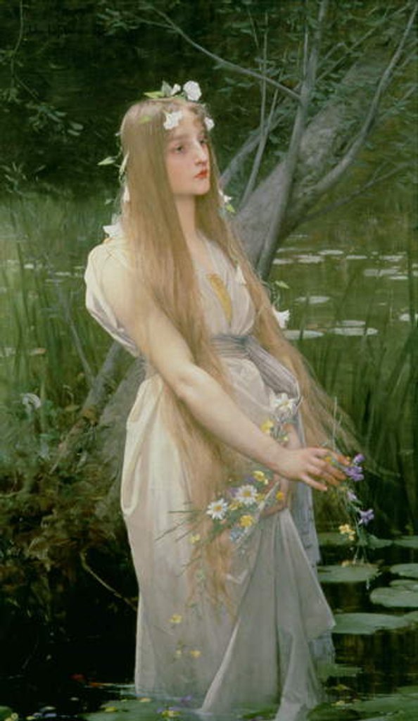 Detail of Ophelia by Jules Joseph Lefebvre