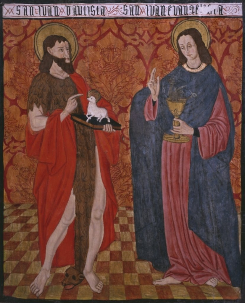 Detail of St. John the Baptist and St. John the Evangelist, panel from the Church San Andres of Tortura, late 15th century-early 16th century by School Spanish