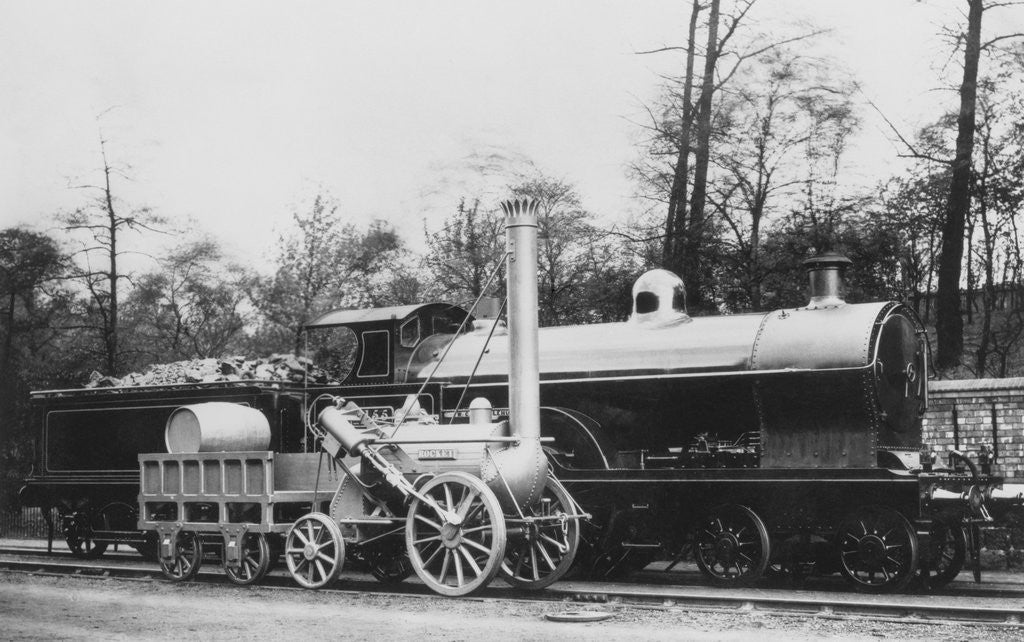 Detail of Stephenson Rocket and British Locomotive by Anonymous