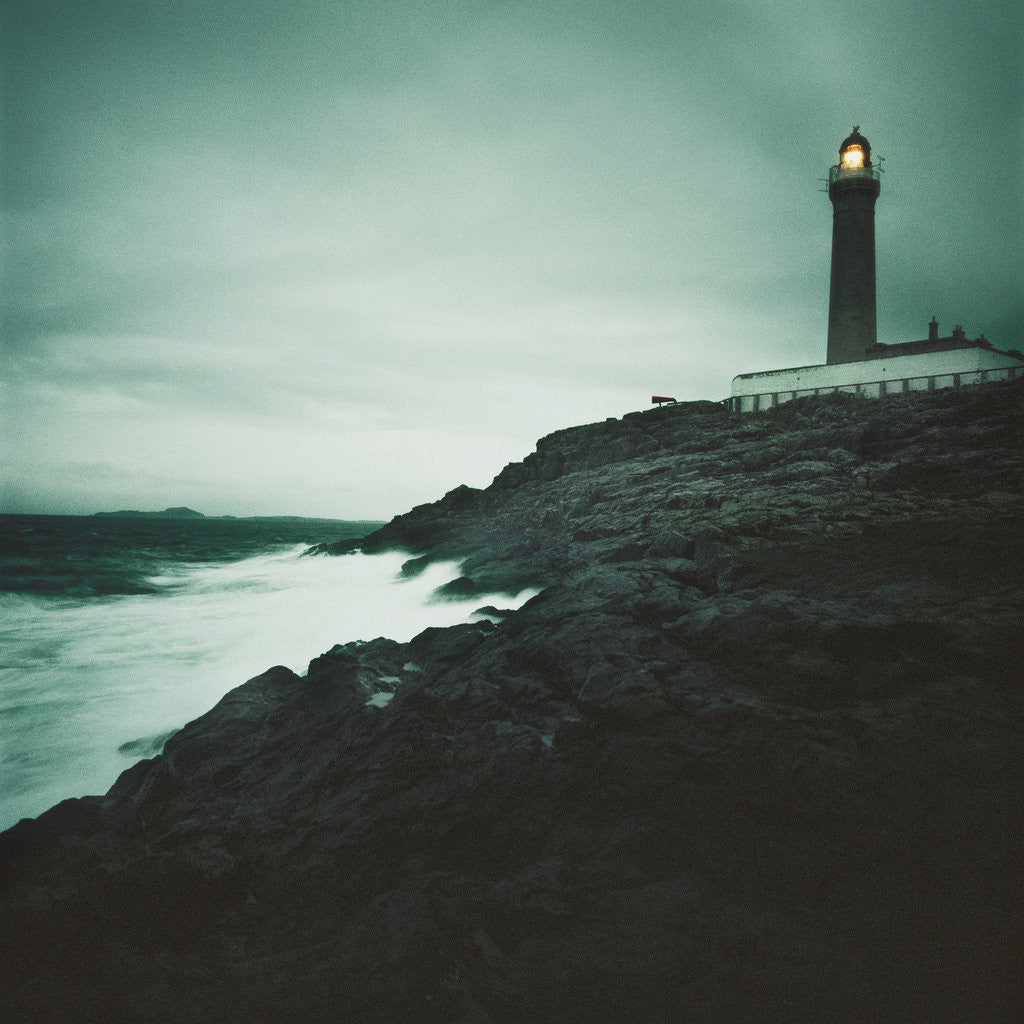 Detail of Lighthouse Beacon During a Storm by Anonymous