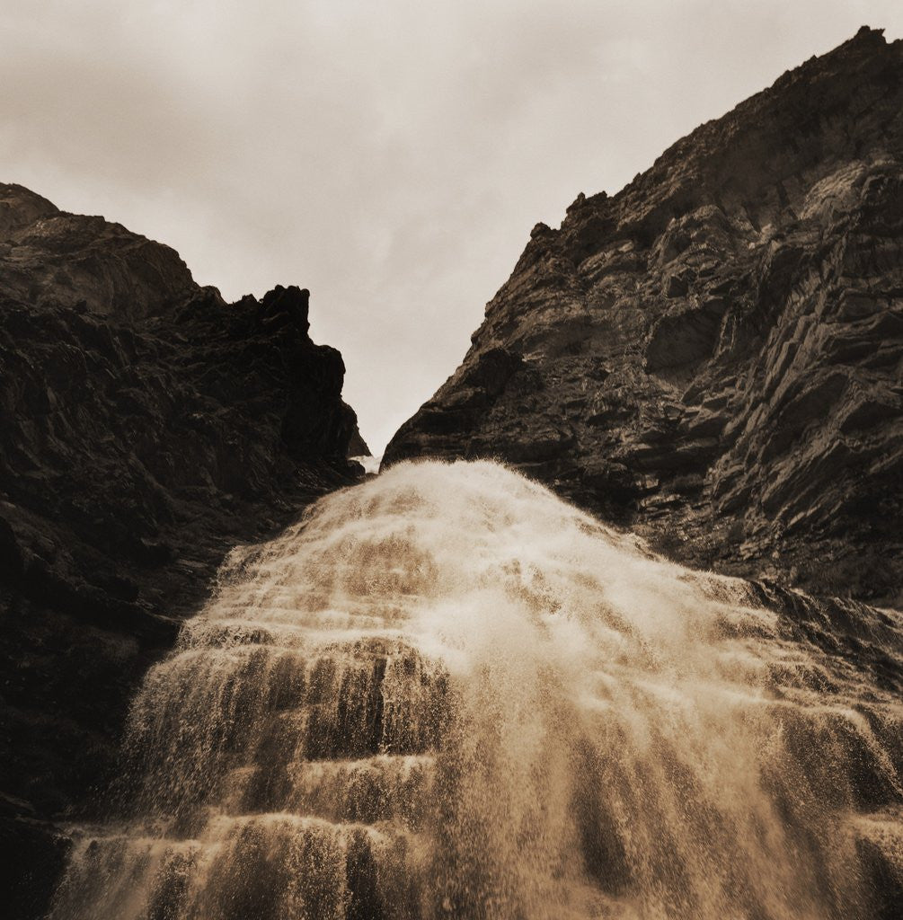 Detail of Waterfall Rushing Over a Cliff by Anonymous