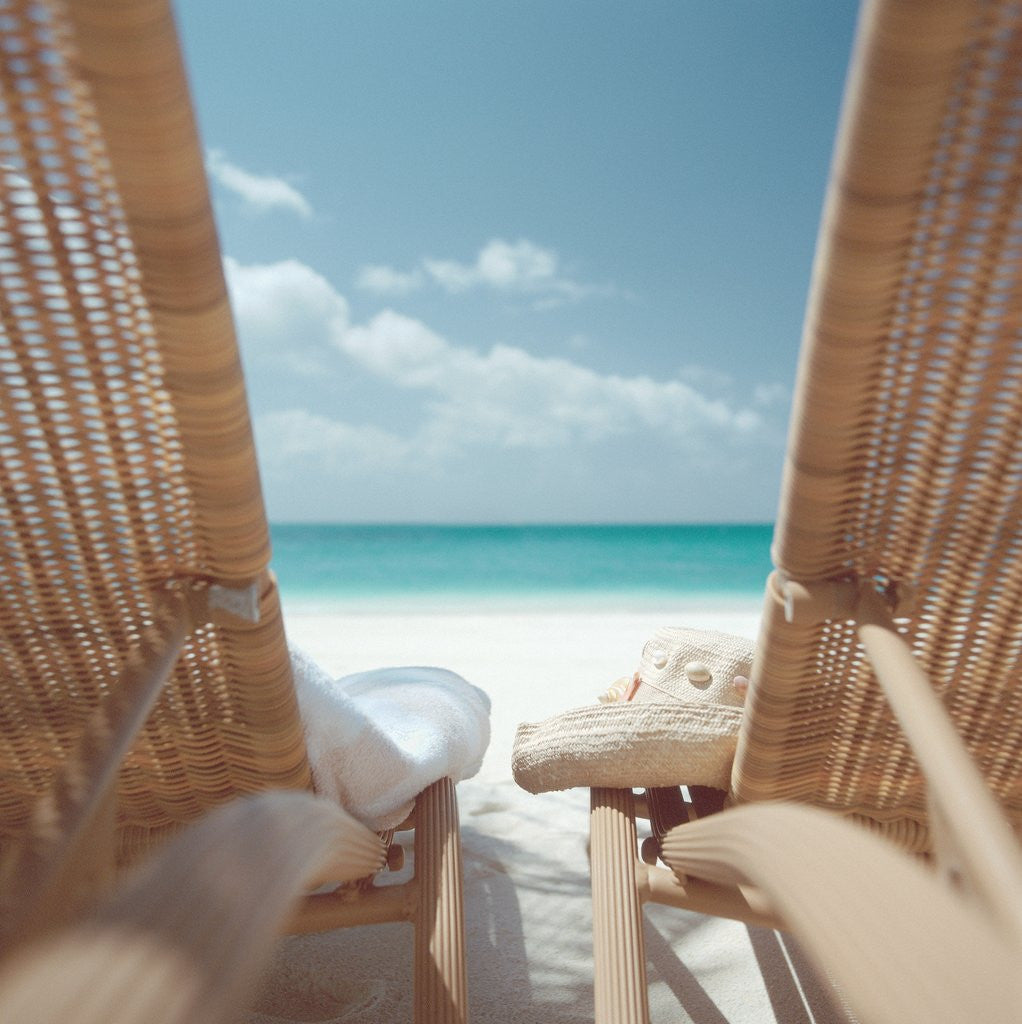 Detail of Beach Chairs on a Beach by Anonymous