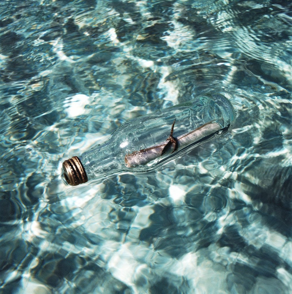 Detail of A message in a bottle adrift at sea by Corbis