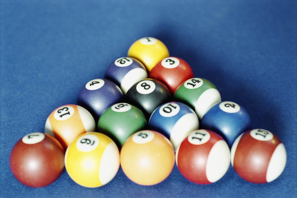 Detail of Balls on a pool table by Corbis