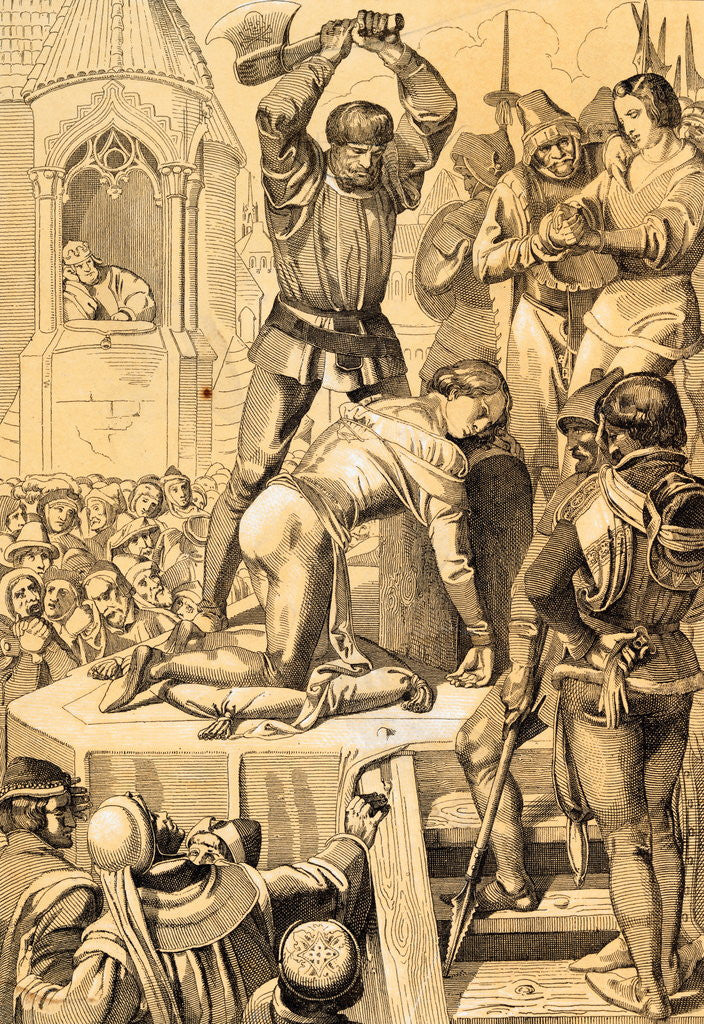 Detail of Illustration of the Execution of Conradin of Swabia and Frederick of Baden by Anonymous