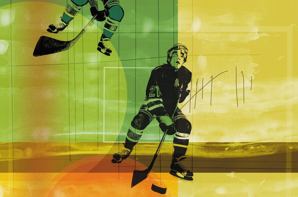 Detail of Colorful hockey by Corbis