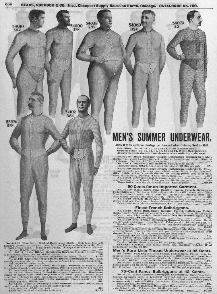 Detail of Men's Summer Underwear in Sears Catalog by Corbis