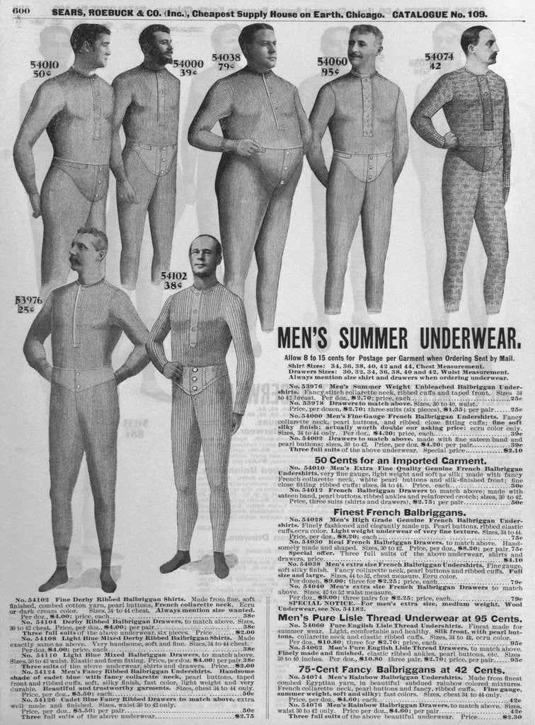 Men s Summer Underwear in Sears Catalog posters prints by Corbis