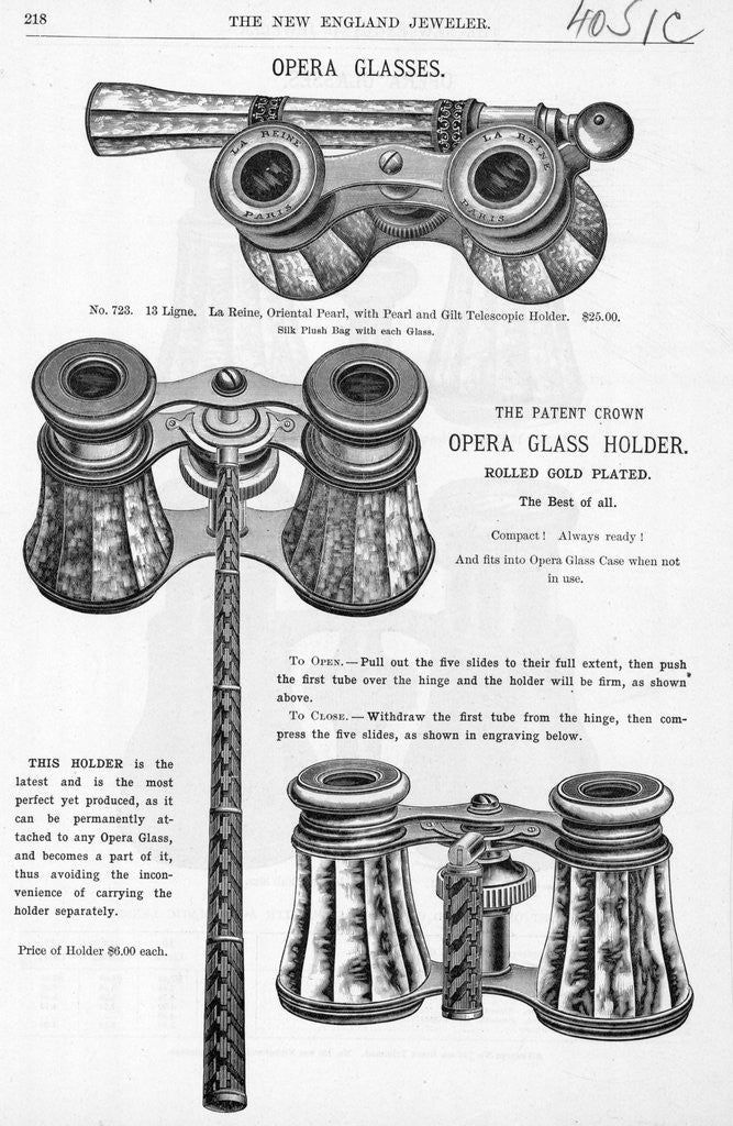 Detail of Advertisement For Opera Glasses by Corbis