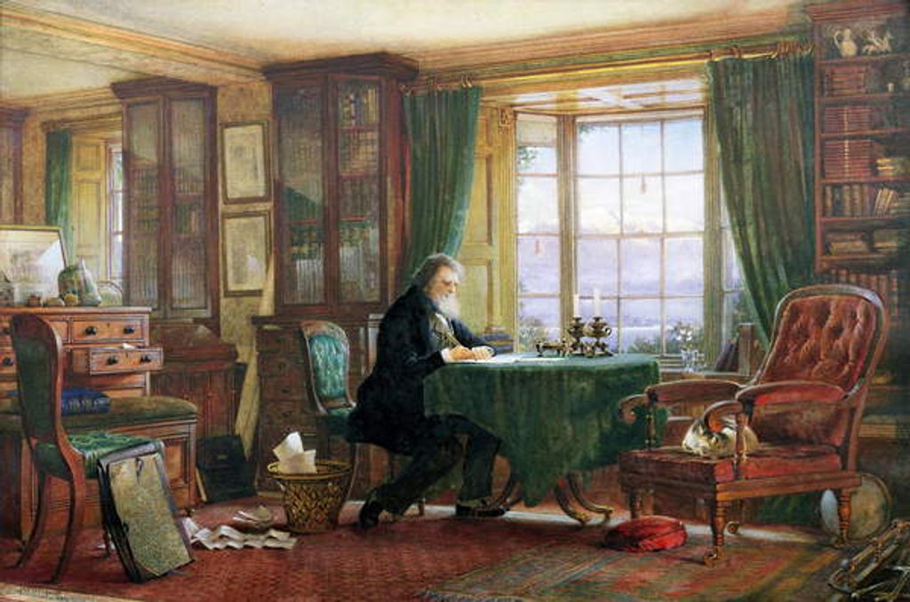 Detail of John Ruskin in his study at Brantwood, Cumbria, 1882 by William Gersham Collingwood