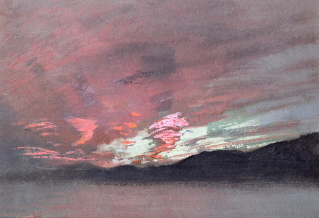 Detail of Stormy Sunset from Brantwood, Ruskin's home in Cumbria by John Ruskin