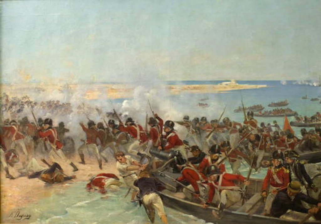 Detail of Marines landing at Aboukir, Egypt, 8th March 1801 by Henri-Louis Dupray