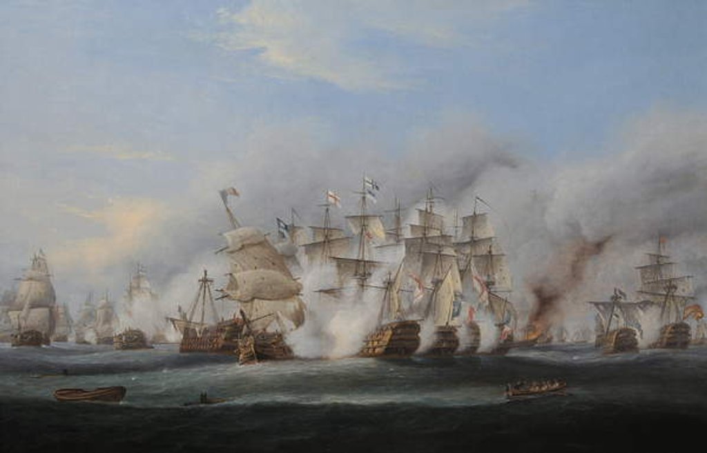 Detail of Battle of Trafalgar by Thomas Luny