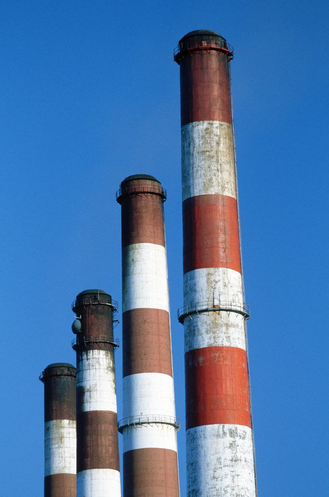 Detail of Smokestacks at a Power Plant by Anonymous