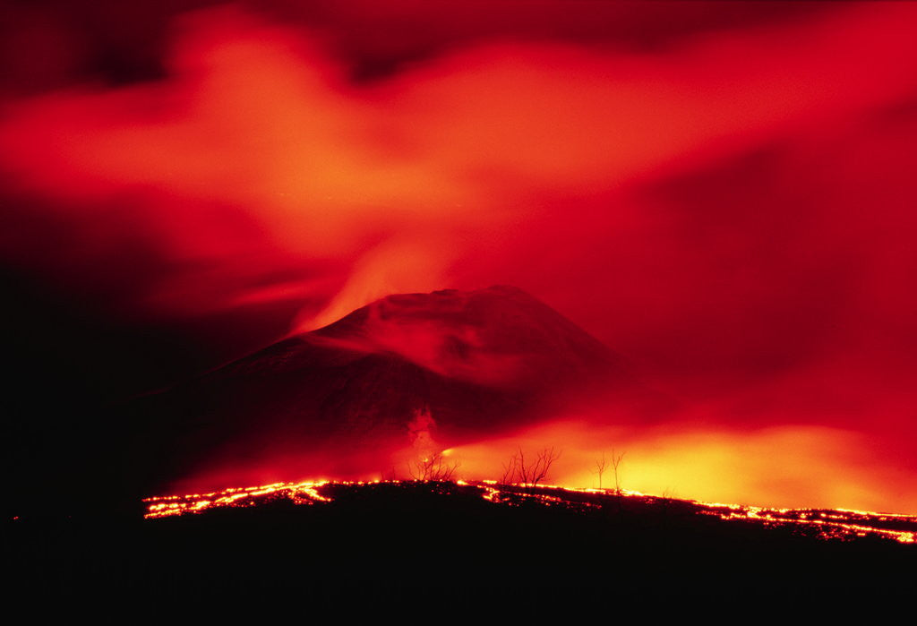 Detail of Lava Spilling from Kilauea at Night by Anonymous