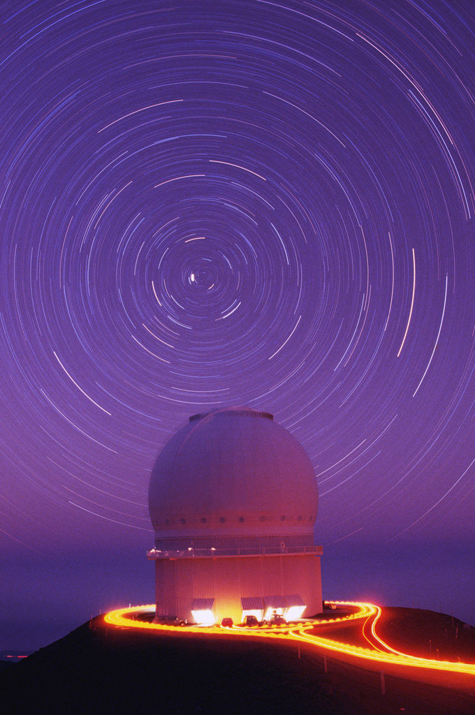 Detail of Star Trails Above Observatory by Anonymous