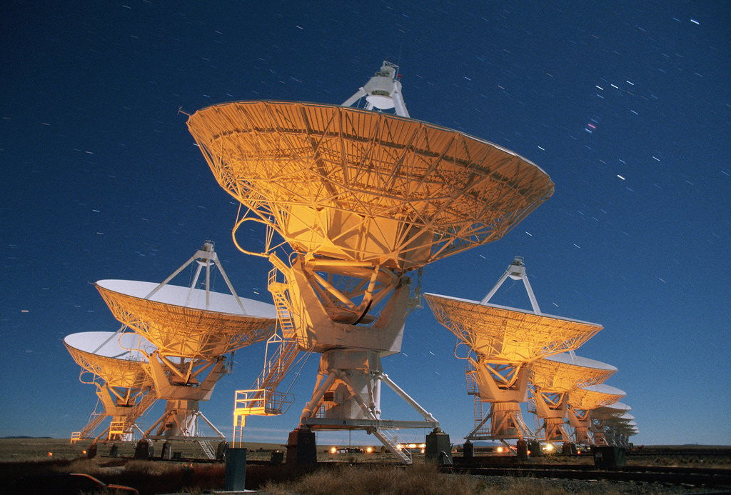 Detail of Moonlight on Very Large Array Telescopes by Anonymous