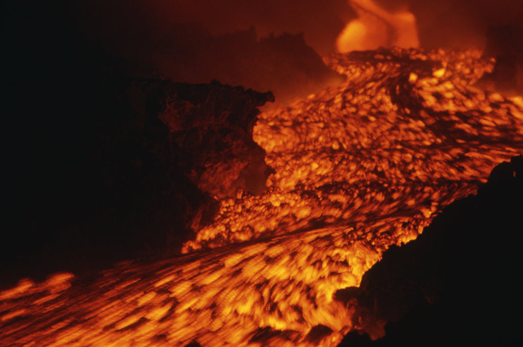 Detail of Glowing Lava in a Sicilian Valley by Anonymous