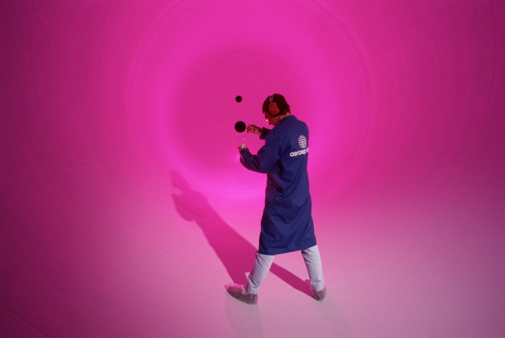 Detail of Worker Inside a Rocket Fuel Tank by Anonymous