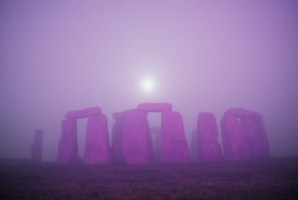 Detail of Moon Setting Over Stonehenge by Anonymous