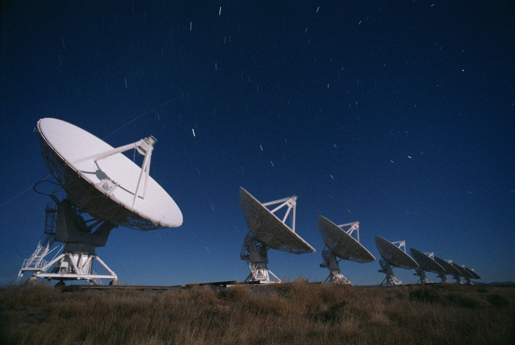 Detail of Radio Telescope Array in the Moonlight by Anonymous
