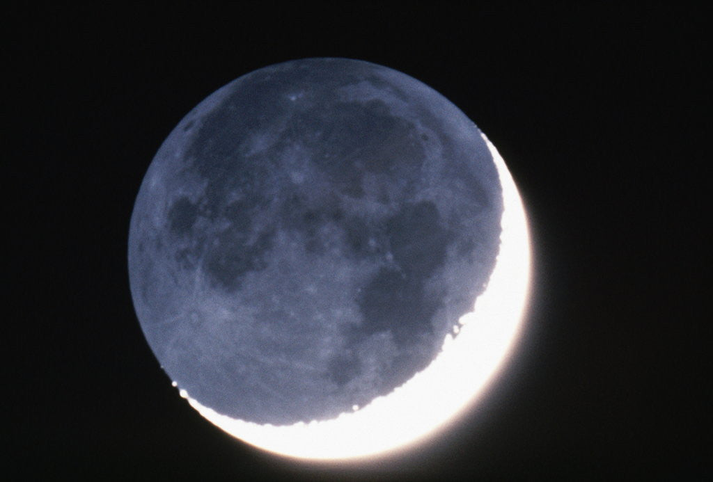 Detail of Crescent Moon with Earthshine by Corbis
