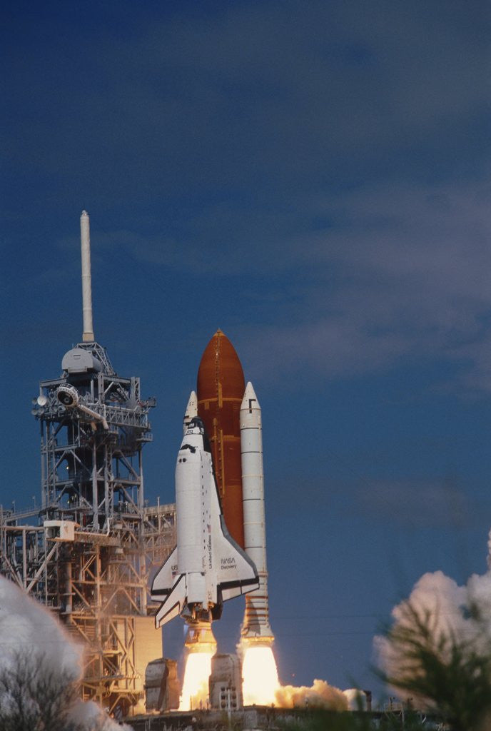 Detail of Space Shuttle Discovery Lifting Off by Anonymous