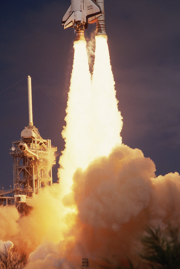 Detail of Space Shuttle Discovery Lifting Off by Anonymous