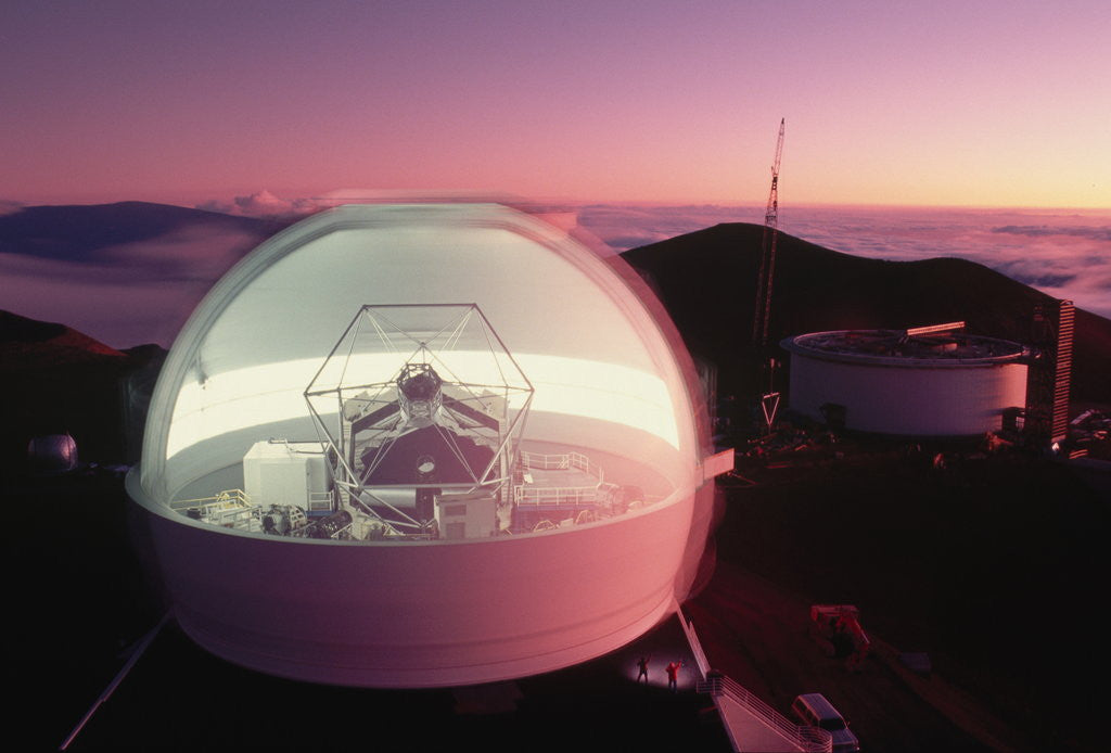 Detail of Keck Telescope Inside Its Dome by Anonymous