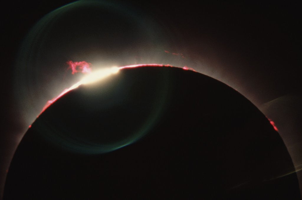 Detail of Solar Prominences and Diamond Ring Effect by Anonymous
