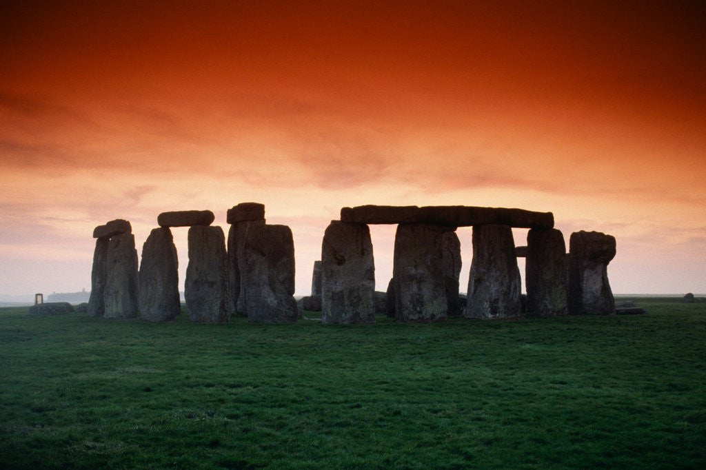 Detail of Red Sky over Stonehenge by Anonymous