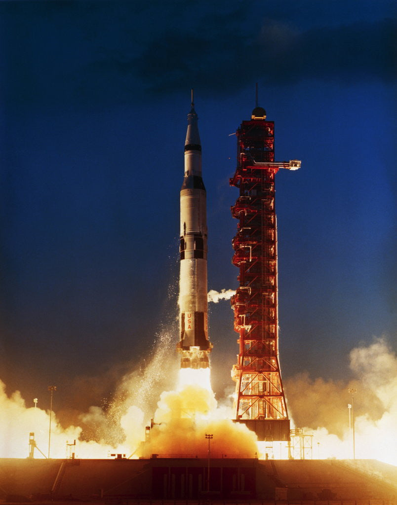 Detail of Test Firing of a Saturn V by Anonymous