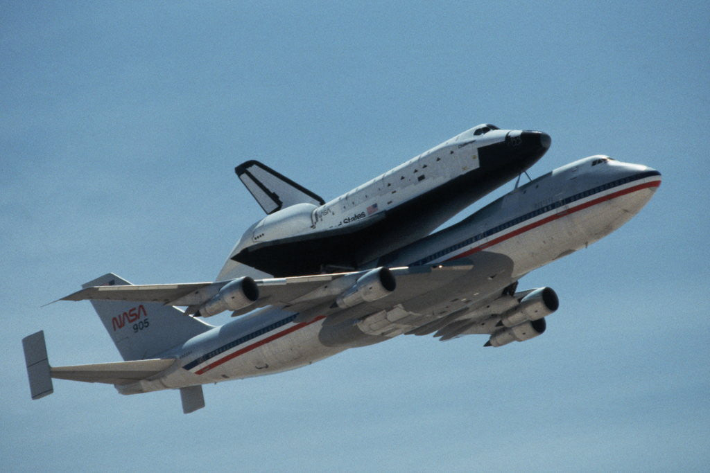 Detail of Space Shuttle Challenger Riding on 747 by Anonymous