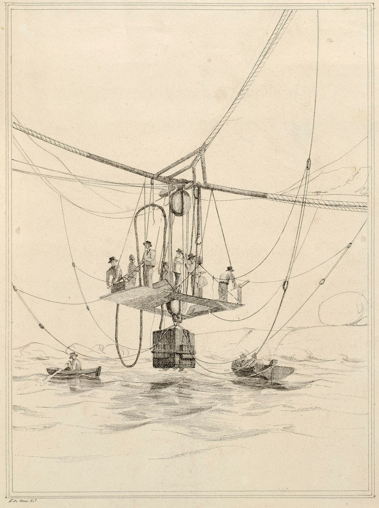 Detail of Diving bell used for salvage operations on the wreck of H.M.S.Thetis by John Frederick Fitzgerald De Roos
