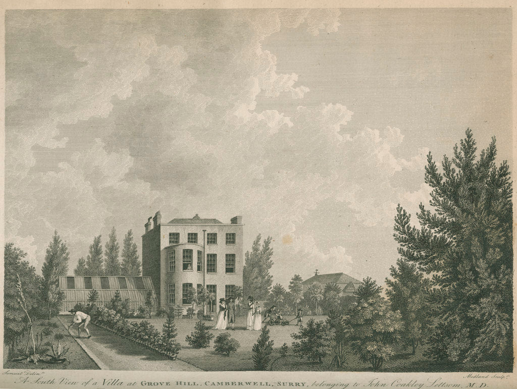 Detail of Villa at Grove Hill, Camberwell, in Surrey by Thomas Medland