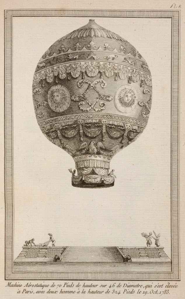 Detail of A balloon in flight by Anonymous