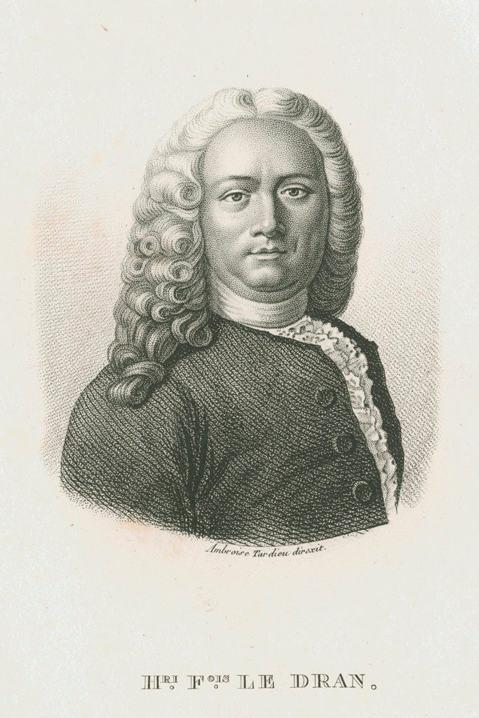 Detail of Portrait of Henri FranÃ¾ois Le Dran (1685-1770) by Ambroise Tardieu