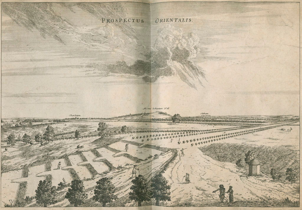 Detail of East view from the Royal Observatory, Greenwich by Francis Place