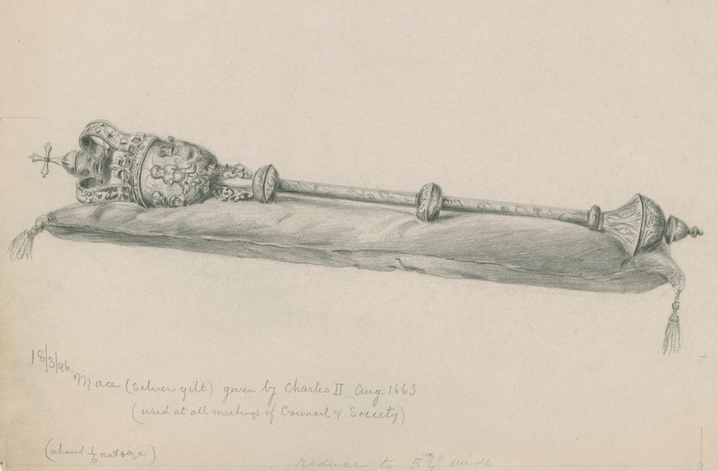 Detail of The Royal Society's mace by unknown