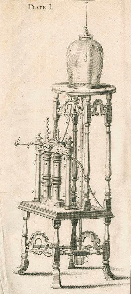 Detail of Francis Hauksbee's air pump by unknown