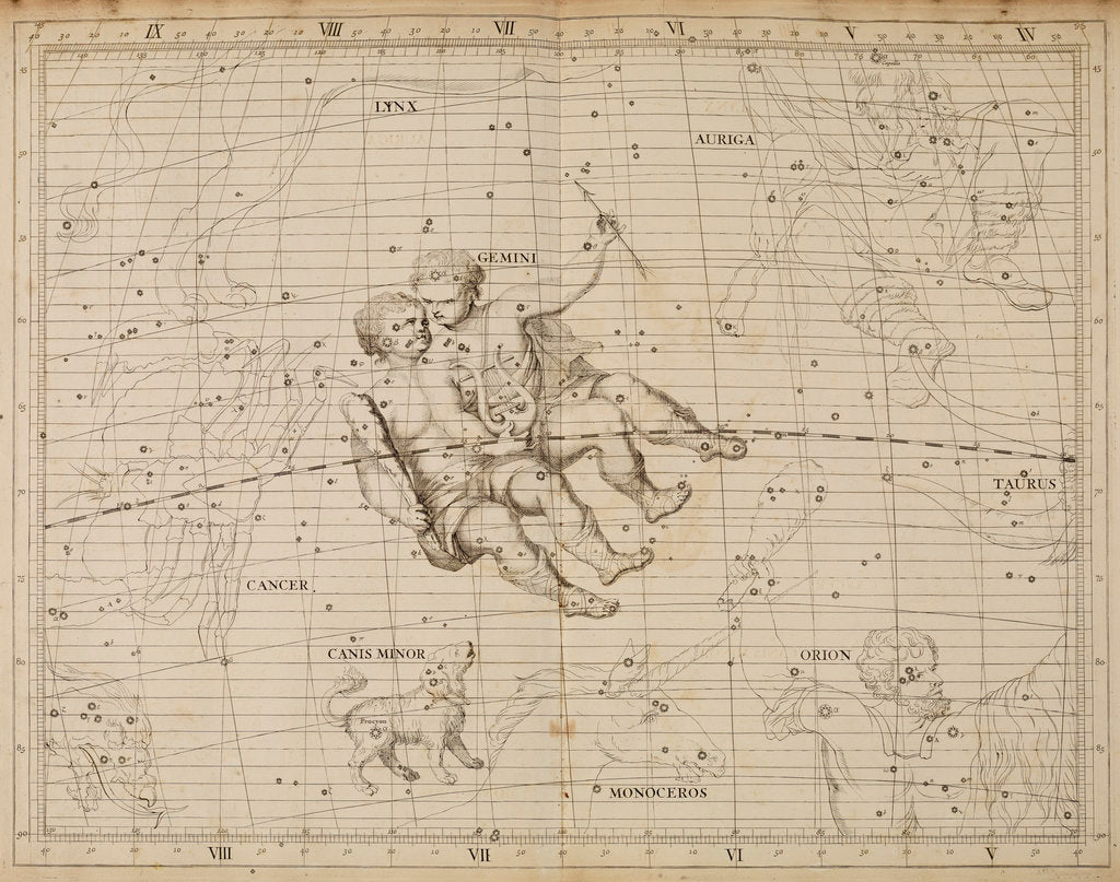Detail of Gemini, from John Flamsteed's 'Atlas Coelestis' by Anonymous
