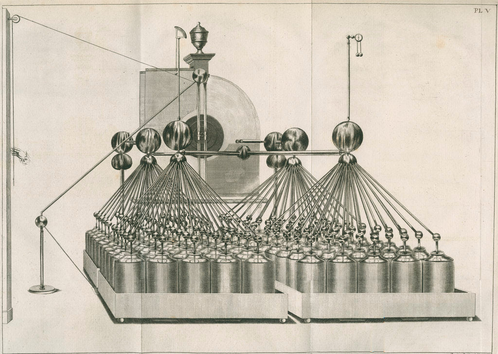 Detail of Electrical machine and Leyden jar batteries at Teyler's Museum by Barend de Backer