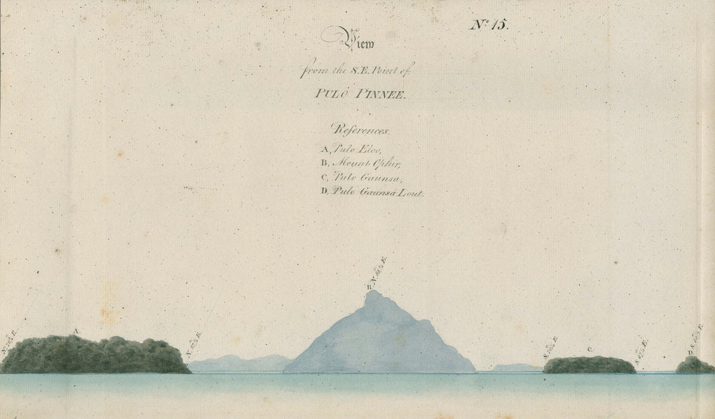 Detail of Mount Talakmau and other landmarks, Sumatra by unknown