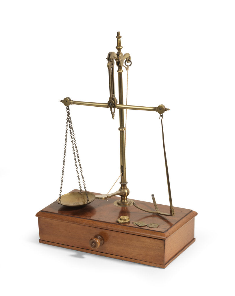 Detail of Apothecaries’ scales by H Martin