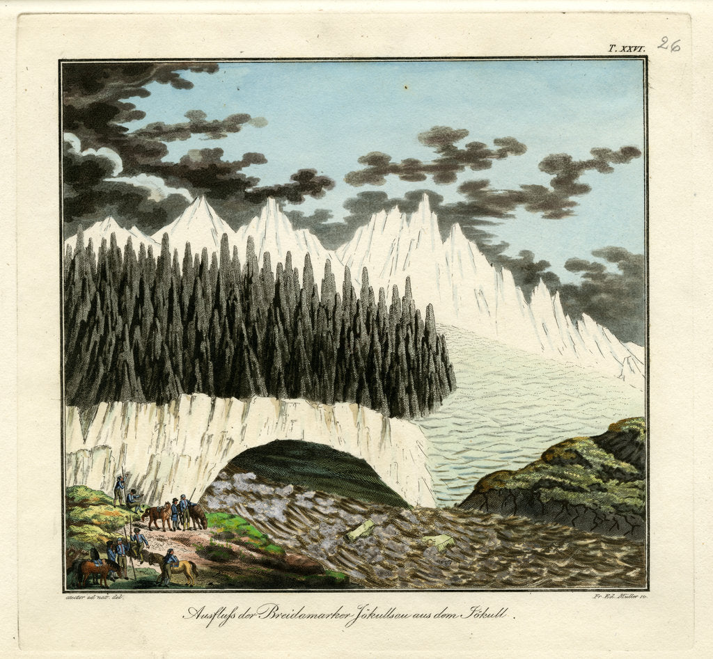 Detail of Breiðamerkurjökull glacier by Friedrich Eduard Müller