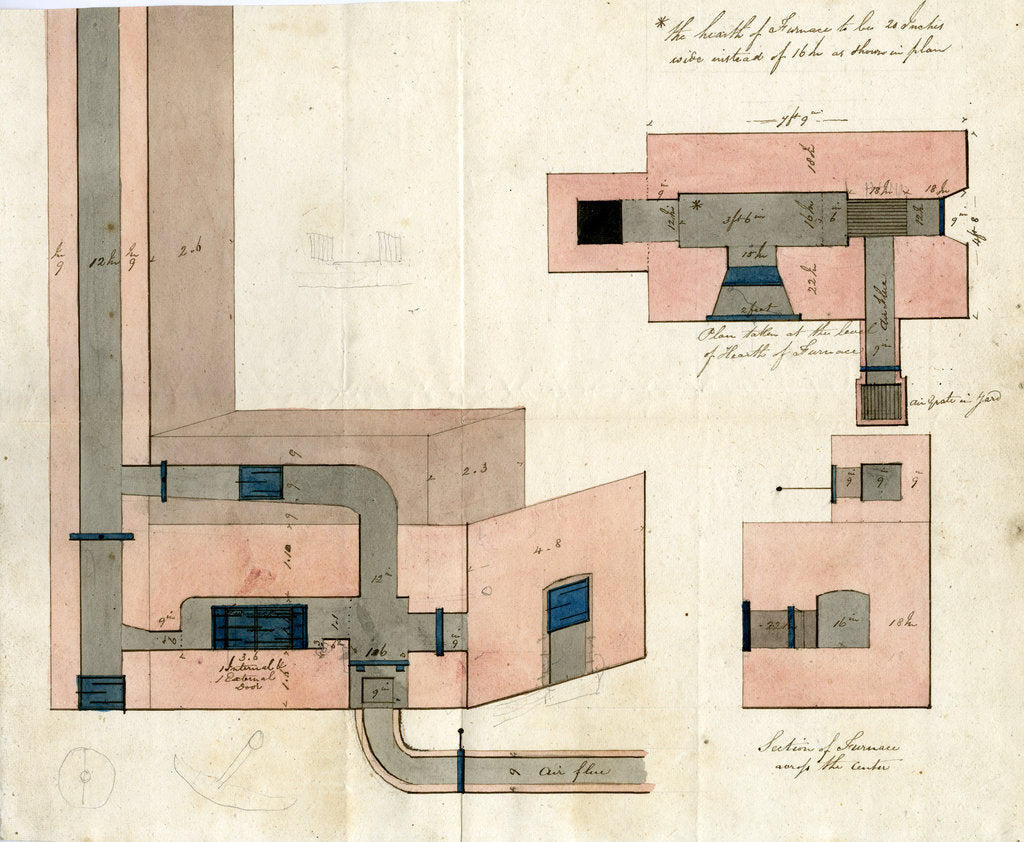Detail of Glass furnace by Michael Faraday