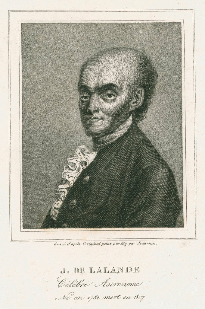 Detail of Portrait of Joseph Jerome Lefrancois de Lalande (1732-1807) by Auguste Adrien Jouanin