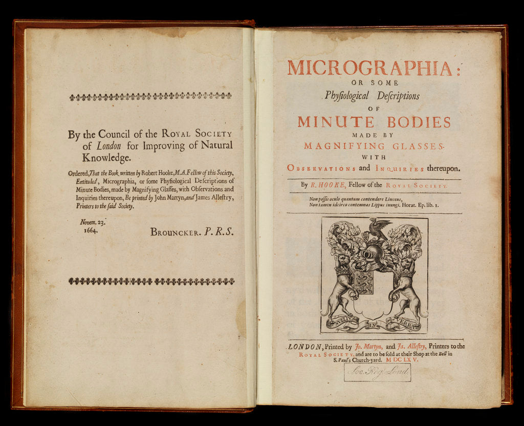 Title page of Robert Hooke's 'Micrographia' by Robert Hooke