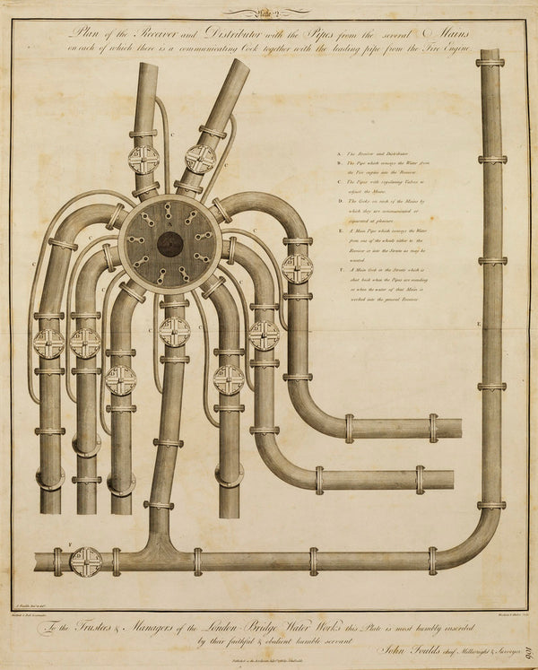 London Bridge water works posters & prints by Woodman & Mutlow