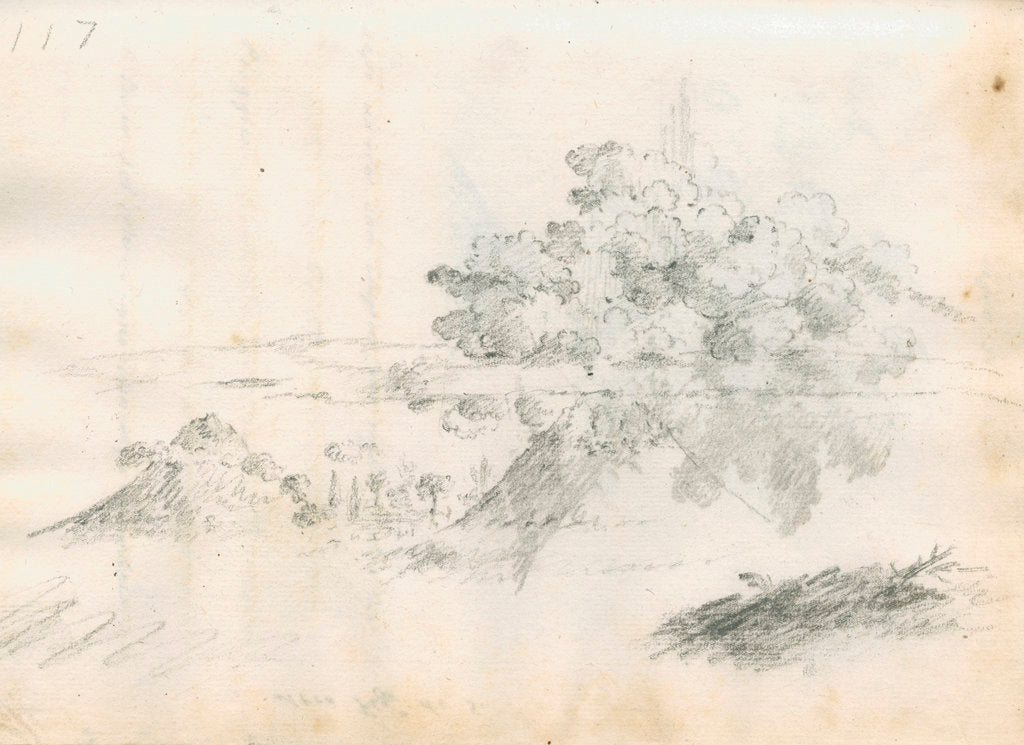 Detail of 'Vesuvius erupting' by Antonio Piaggio